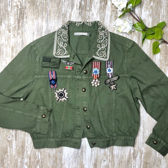 Alice + Olivia Jackets & Blazers - {Alice and Olivia} Chloe Embroidered Army Jacket